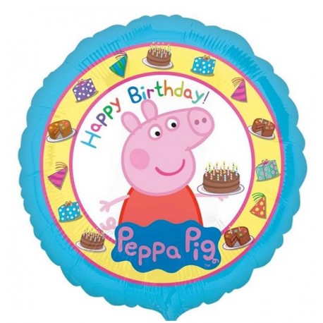 Balon foliowy 18" Peppa Pig Happy Birthday