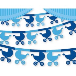 Girlanda papierowa Wózek niebieski