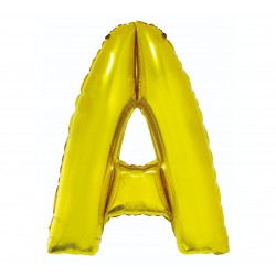Balon foliowy litera "A", złoty, 95cm
