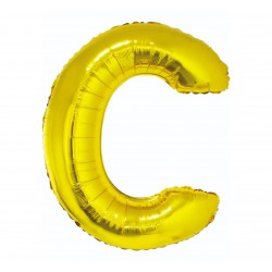 Balon foliowy litera "C", złoty, 95cm