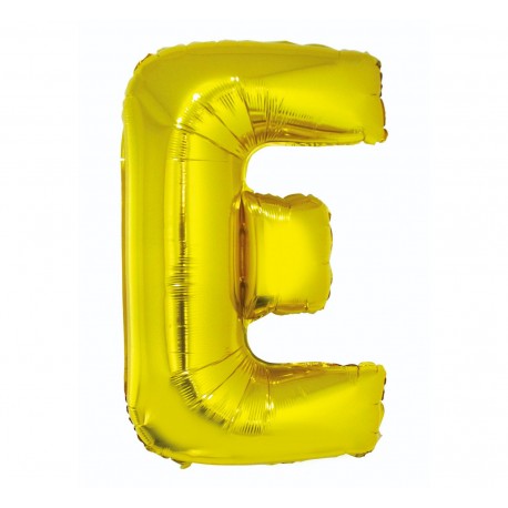 Balon foliowy litera "E", złoty, 95cm