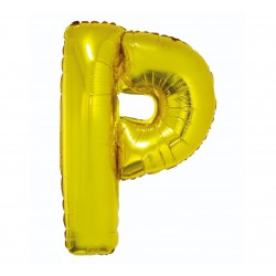 Balon foliowy litera "P", złoty, 95cm