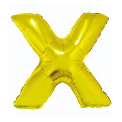 Balon foliowy litera "X", złoty, 95cm