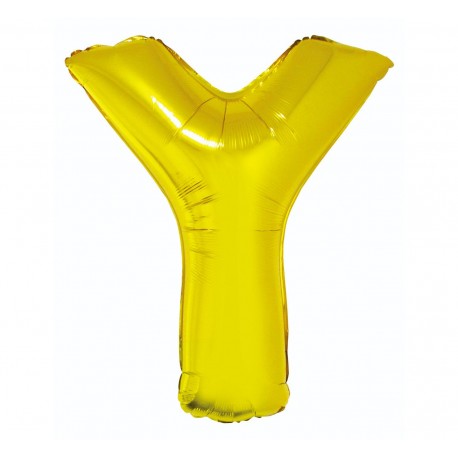 Balon foliowy litera "Y", złoty, 95cm