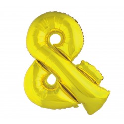 Balon foliowy litera "&", złoty, 95cm