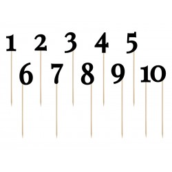 Numery na stół, czarne, 24-26cm, 11szt.