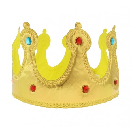 Korona Króla, miękka, zapinana na rzep, złota