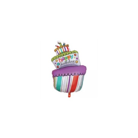 Balon foliowy, tort Happy Birthday
