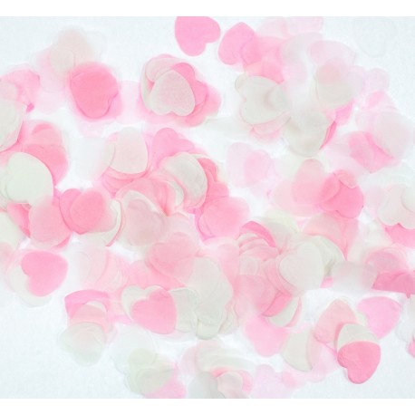 Konfetti papierowe "Serduszka" , miks różowo-biały 2 cm / 20 g