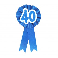 Kotylion urodzinowy "40", niebieski