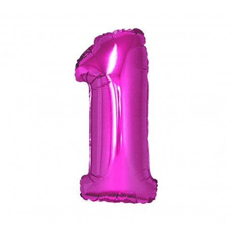 Balon foliowy "Cyfra 1", różowa, 85 cm