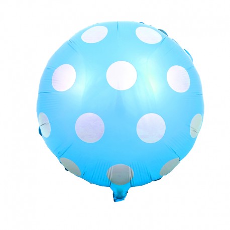 Balon foliowy grochy, niebieskie