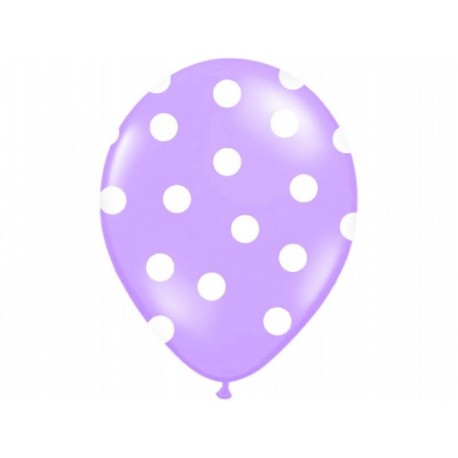 Balon 14" Pastel Lavender "Kropki", 1szt.