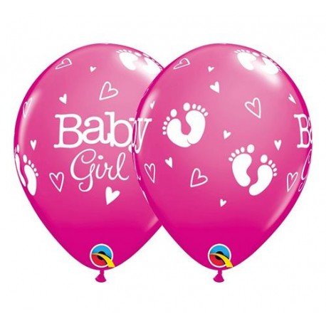 Balon foliowy Baby Girl, stópki 11'', 1szt.