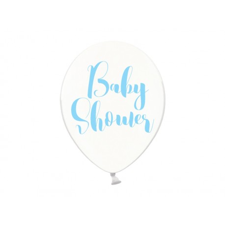 Balony 30cm, Baby Shower, Crystal Clear niebieski
