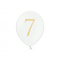 Balony 30cm, złote 7, Pastel Pure White
