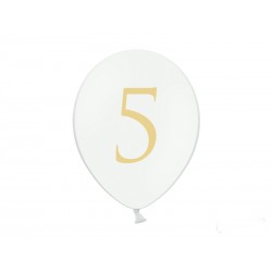 Balony 30cm, złote 5, Pastel Pure White