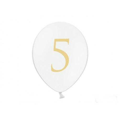 Balony 30cm, złote 5, Pastel Pure White