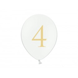 Balony 30cm, złote 4, Pastel Pure White