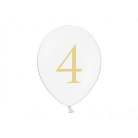 Balony 30cm, złote 4, Pastel Pure White