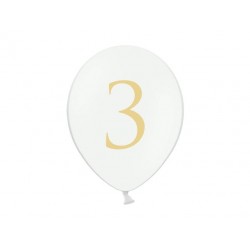 Balony 30cm, złote 3, Pastel Pure White