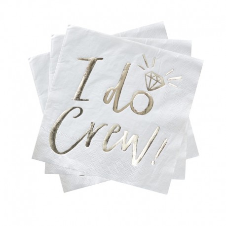 Serwetki biało złote I do Crew, 20szt