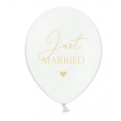 Balony 30cm, Just Married, P. Pure White