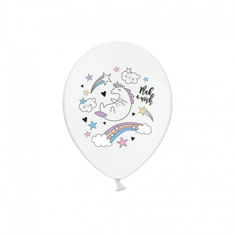 Balon lateksowy 30 cm - Jednorożec Unicorn Pastel Pure White