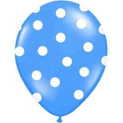 Balon 14" Pastel Mid Blue "Kropki", 1 szt.