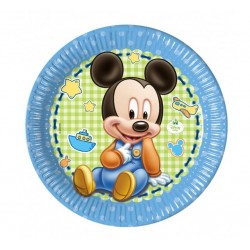 Talerzyki papierowe "Mickey Baby" 23 cm, 8 szt.