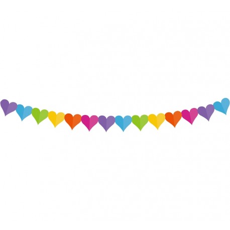 Girlanda papierowa "Kolorowe Serca", 360cm