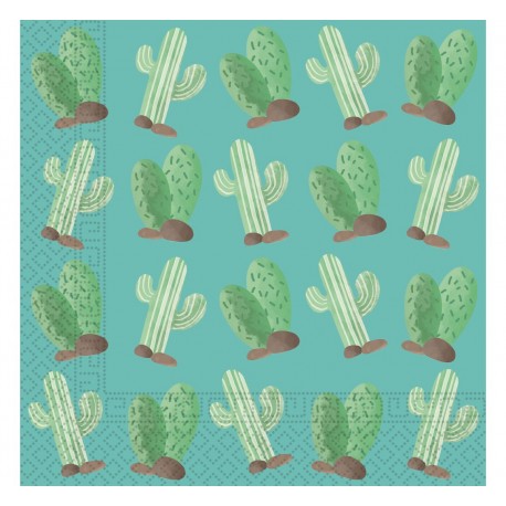 Serwetki papierowe Kaktusy, rozm. 33 x 33 cm, 20 szt.