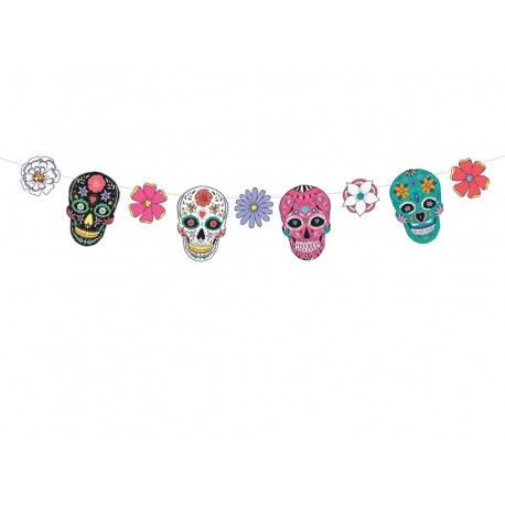 Girlanda Dia de Los Muertos - Maski, 1,2m