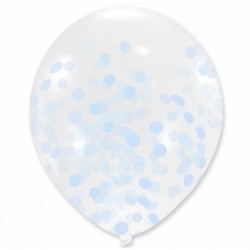 Balony z konfetti, niebieskie, 5szt