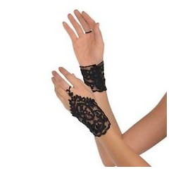 Czarne koronkowe rękawiczki
