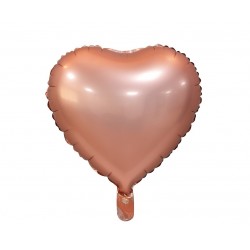 Balon foliowy "Serce", matowe, różowo-złote, 18"