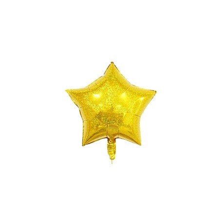 Balon foliowy 18", Gwiazda holo, złota 36cm