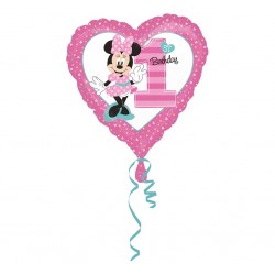 Balon foliowy na roczek, Minnie Mouse 1st Birthday, 18"