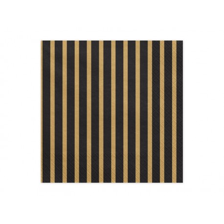 Serwetki Paski, złoty, 33x33 cm