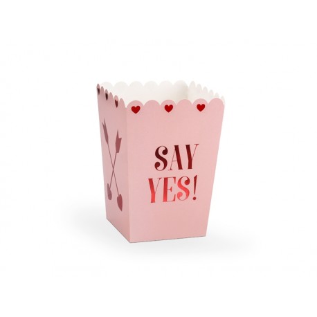 Pudełka na popcorn Walentynki, 8,5x8,5x12,5cm