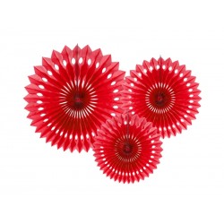 Rozety dekoracyjne, czerwony, 20-30cm