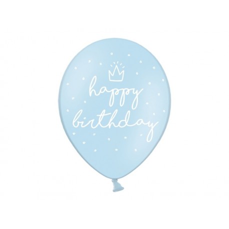 Balon błękitny happy birthday