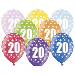 Balony 30cm, 20th Birthday, Metallic, 1szt.