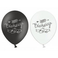 Balony 30cm, Happy Birthday, Pastel, 1szt.