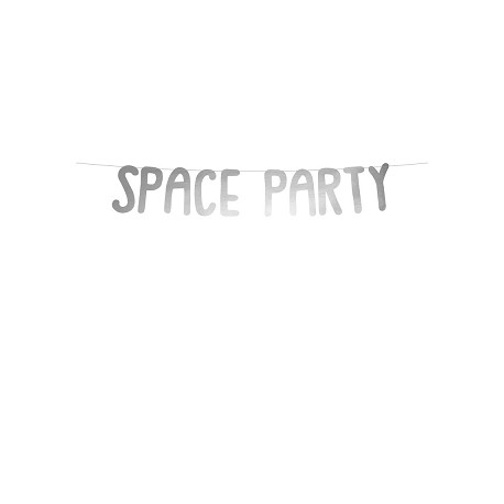 Baner Kosmos - Space Party, srebrny, 13x96cm