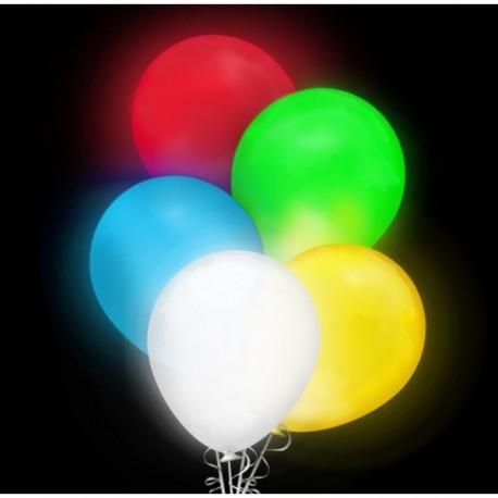 Balony świecące, LED, kolorowe, 5 szt