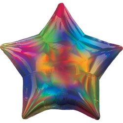 Balon foliowy Gwiazda tęczowa opalizująca, ciemne kolory
