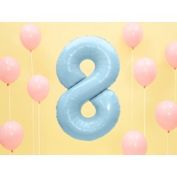 Balon foliowy Cyfra8 niebieska, 95cm