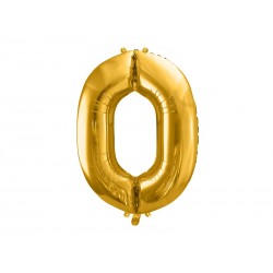 Balon foliowy Cyfra 0 złoty 80cm