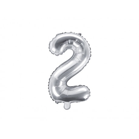 Balon foliowy cyfra 0, srebrny, 40cm Balon foliowy cyfra 0, srebrny, 40cm